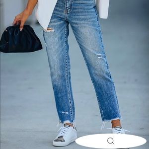 VICI dolls high rise distressed denim jeans